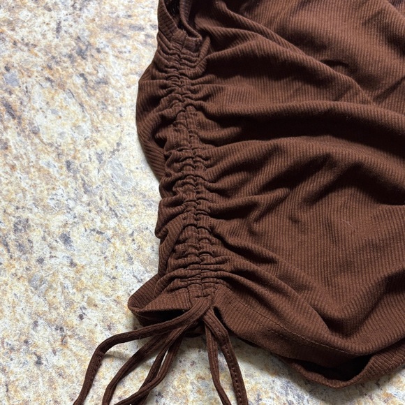 Brown Ruched Tank Top - Picture 2 of 4